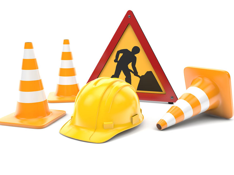 Traffic cones & construction hat